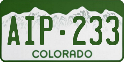 CO license plate AIP233