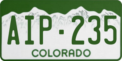 CO license plate AIP235