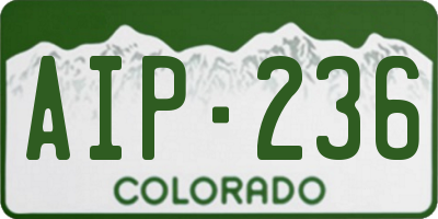 CO license plate AIP236