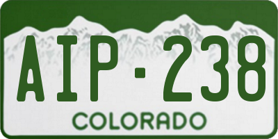 CO license plate AIP238