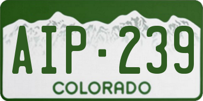 CO license plate AIP239