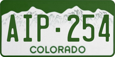 CO license plate AIP254