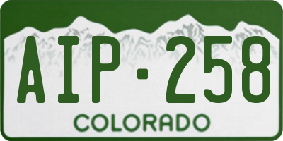 CO license plate AIP258