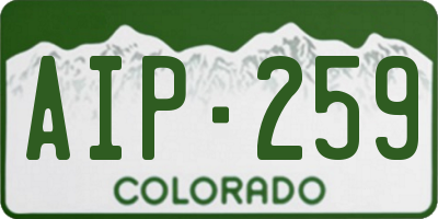 CO license plate AIP259