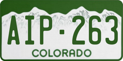 CO license plate AIP263