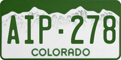 CO license plate AIP278