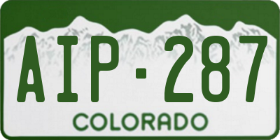 CO license plate AIP287