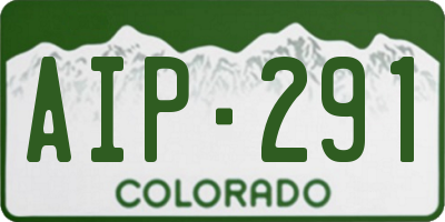 CO license plate AIP291