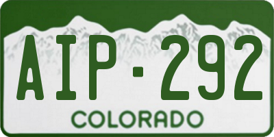 CO license plate AIP292