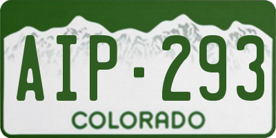 CO license plate AIP293