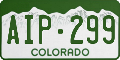 CO license plate AIP299
