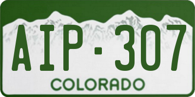 CO license plate AIP307