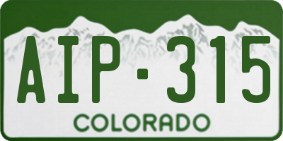 CO license plate AIP315