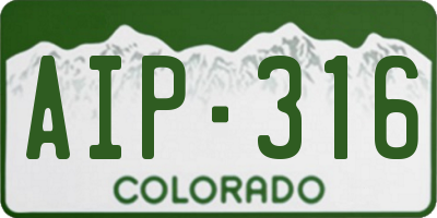 CO license plate AIP316