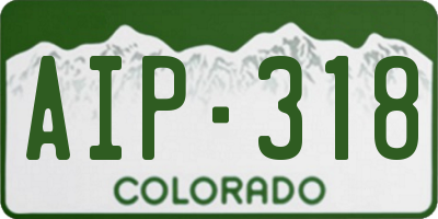 CO license plate AIP318