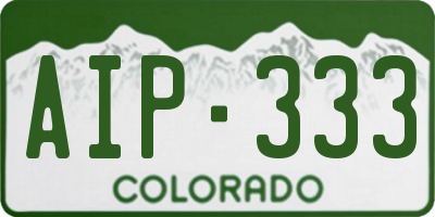 CO license plate AIP333