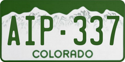 CO license plate AIP337