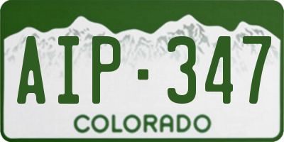 CO license plate AIP347