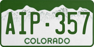 CO license plate AIP357