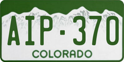 CO license plate AIP370
