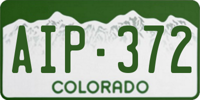 CO license plate AIP372