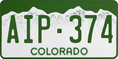 CO license plate AIP374
