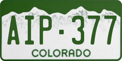 CO license plate AIP377