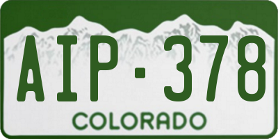 CO license plate AIP378