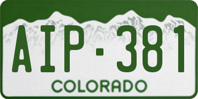 CO license plate AIP381