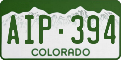 CO license plate AIP394