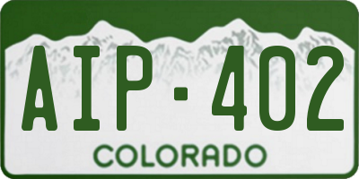 CO license plate AIP402