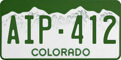 CO license plate AIP412