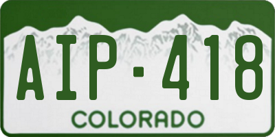 CO license plate AIP418