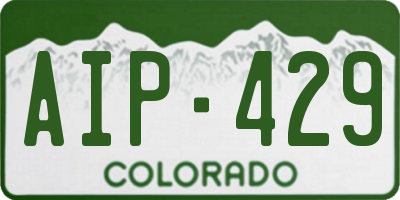 CO license plate AIP429