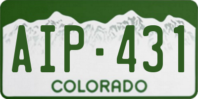 CO license plate AIP431