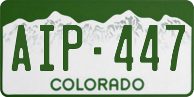 CO license plate AIP447
