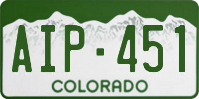 CO license plate AIP451