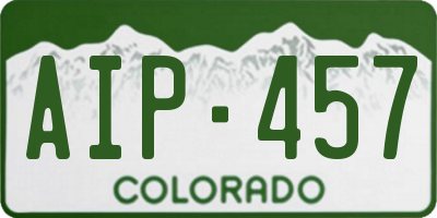 CO license plate AIP457
