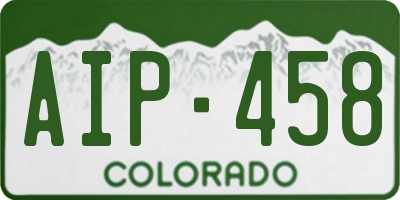 CO license plate AIP458