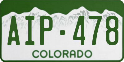 CO license plate AIP478