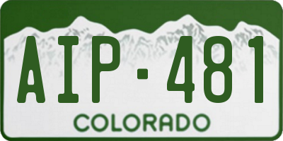 CO license plate AIP481