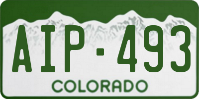 CO license plate AIP493