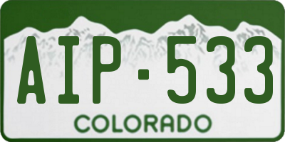 CO license plate AIP533