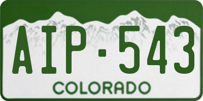 CO license plate AIP543