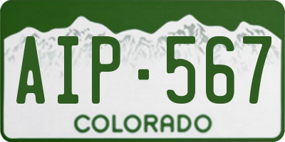 CO license plate AIP567