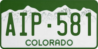 CO license plate AIP581