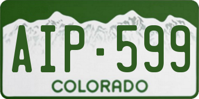 CO license plate AIP599