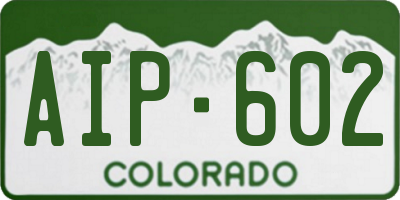 CO license plate AIP602