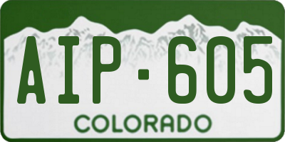 CO license plate AIP605