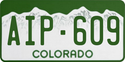 CO license plate AIP609